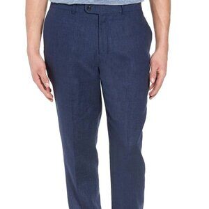 Kroon Andrew AIM Seersucker Pants – Indigo Blue 100% Cotton Size 44R Flat Front